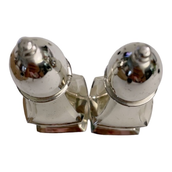 Vintage Oneida Chippendale Set Sil-verplate Salt Pepper Shakers - Picture 6 of 10